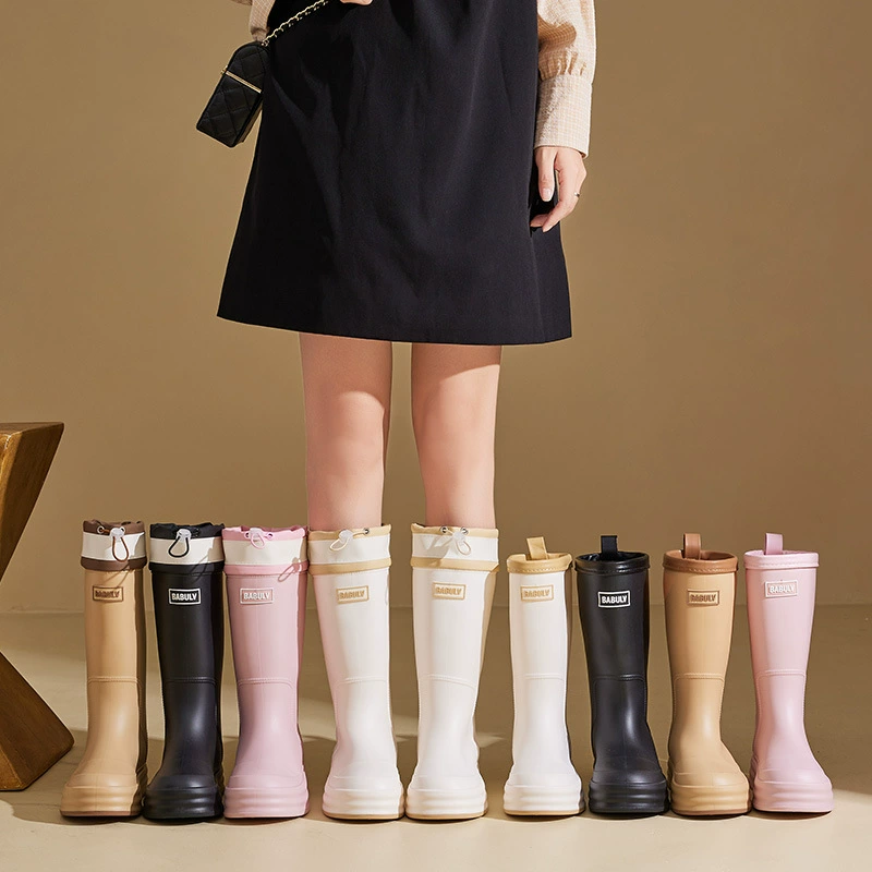 Женская новая мода толстая подошва, водная обувь с длинной трубкой, может носить рабочие туфли четыре сезона