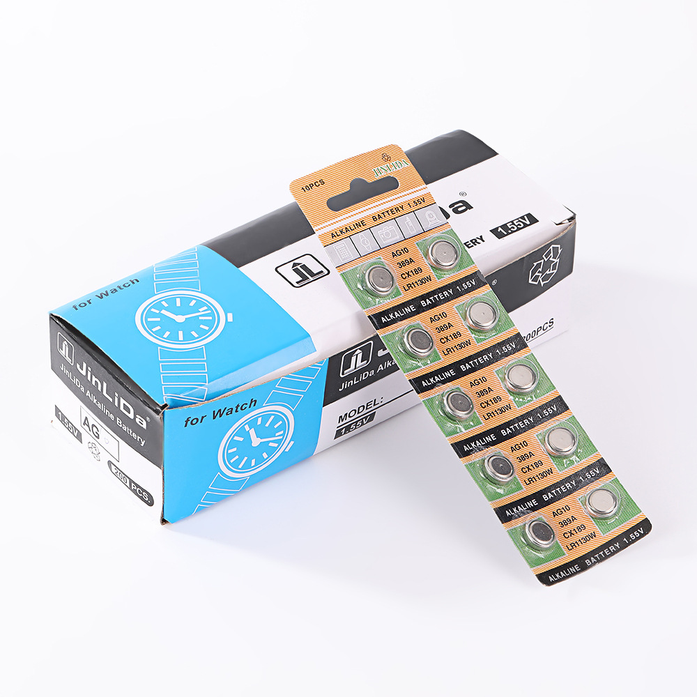 LR1130锌锰纽扣电池电子玩具钟表电子秤手表电池AG10卡装厂家批发