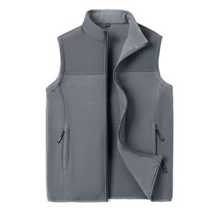 Spring and Autumn Men's Fleece Vest Outdoor Leisure Fleece Clothes Men's Large Size Stitching Sleeveless Waistle Jacket for Men