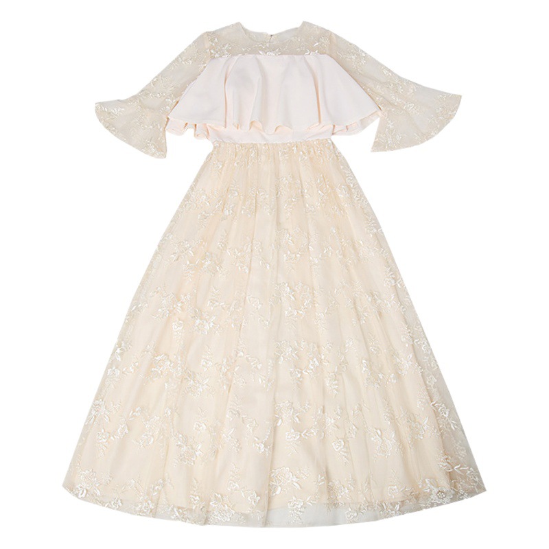 Vestido de las mujeres Sudeste de Asia shopee2024 nuevo largo elegante adelgazamiento manga larga generalmente usable vestido de Dama