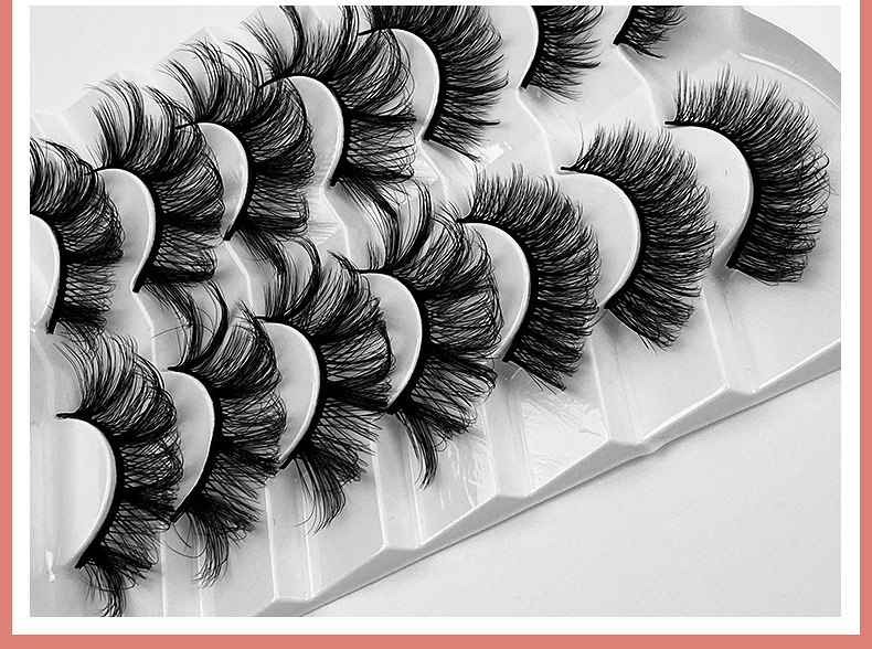 7 Pairs New  Multi-layer Thick Cross Artificial Mink Hair False Eyelashes display picture 20