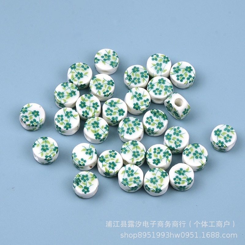 Flores de cerámica oblata esmalte de color decal de cerámica flores de estilo chino hechas a mano DIY collares pulseras pendientes accesorios