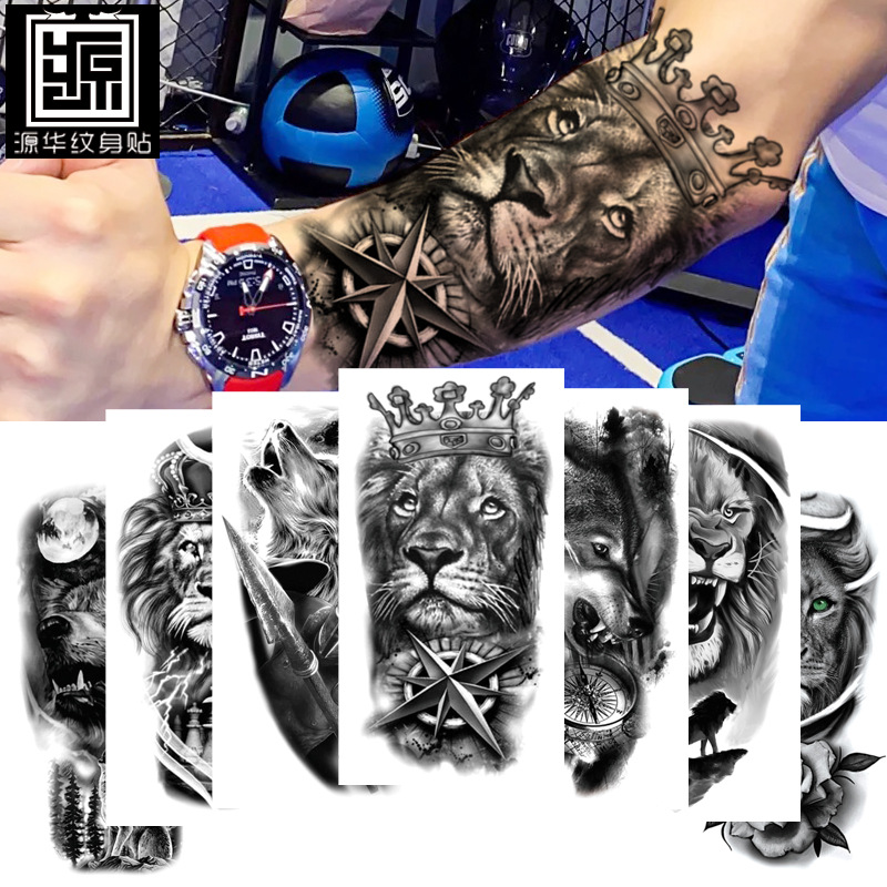 小全臂防水纹身贴厂家现货批发符号图腾动物骷髅小手臂纹身贴纸|ru