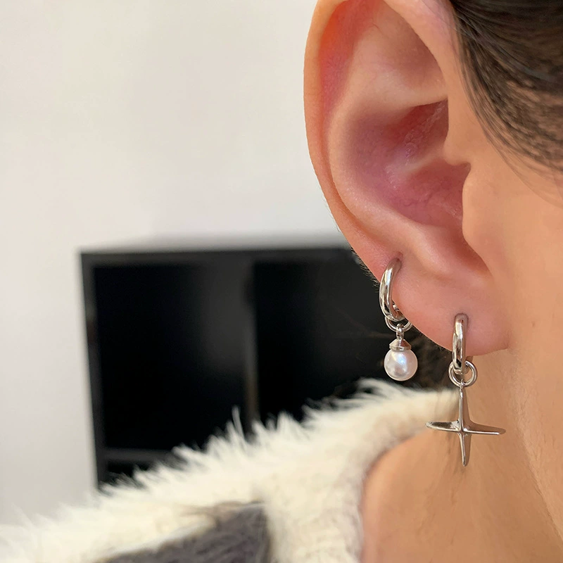 Серьги, асимметричное золотое украшение, высококлассный стиль