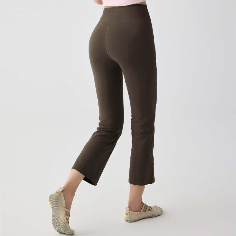 New Style Micro-Flared Butt-Lifting Yoga Pants for Women, Summer Thin Slim-Fit Running Sports Cropped Pants, Professional Training Fitness Leggings