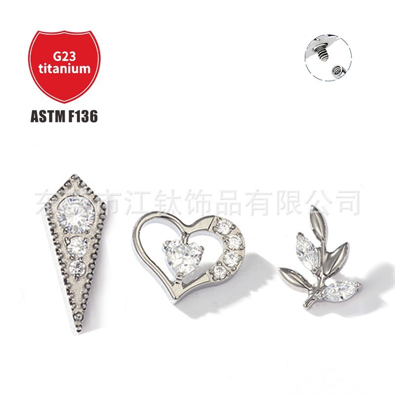 Pointed titanium steel lip stud product view
