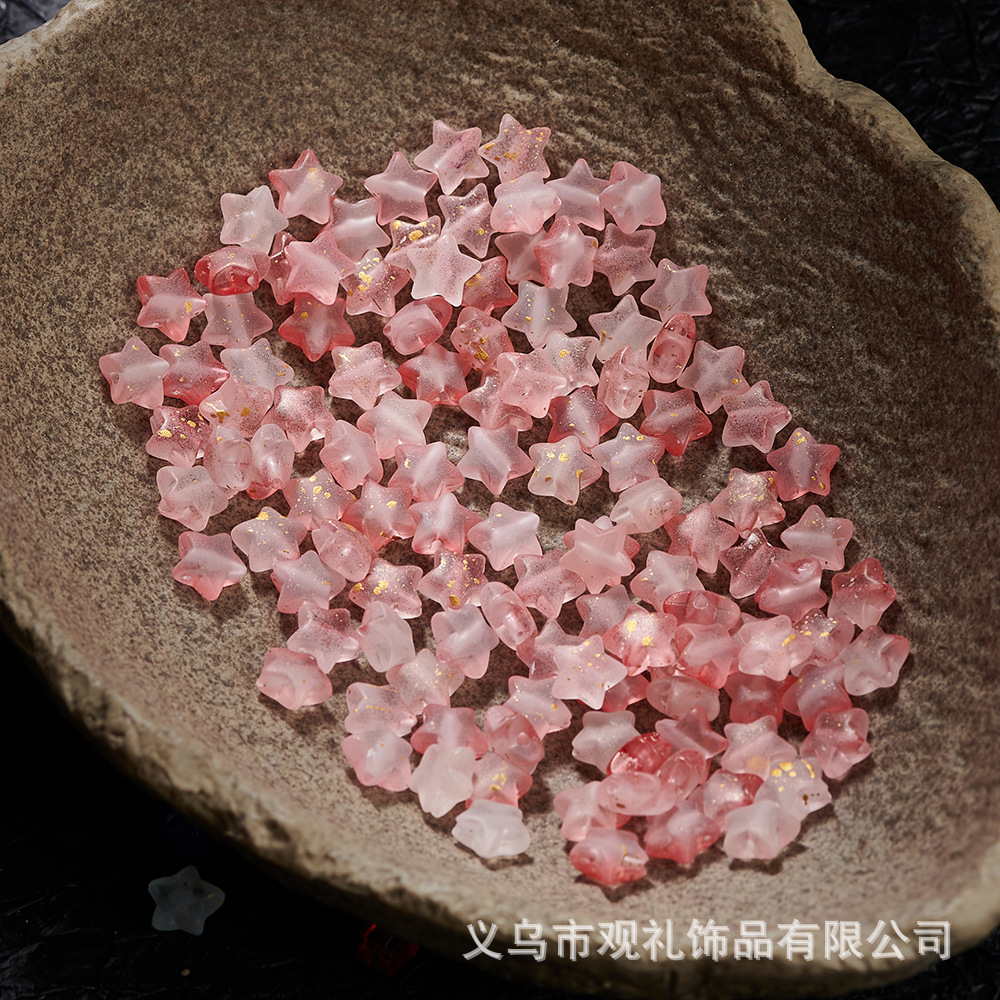 Foil de oro esmerilado estrella de pentaco de forma especial pulsera acrílica diy accesorios de cadena de cuentas de teléfono móvil cuentas sueltas