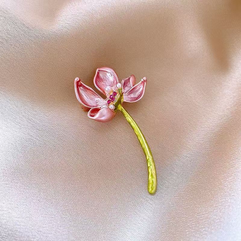 (2개) 골동품 로터스 브로치 하이 엔드 여성 틈새 디자인 센스 내셔널 스타일 클래식 우아한 코세이지 우아한 핀 의류 액세서리