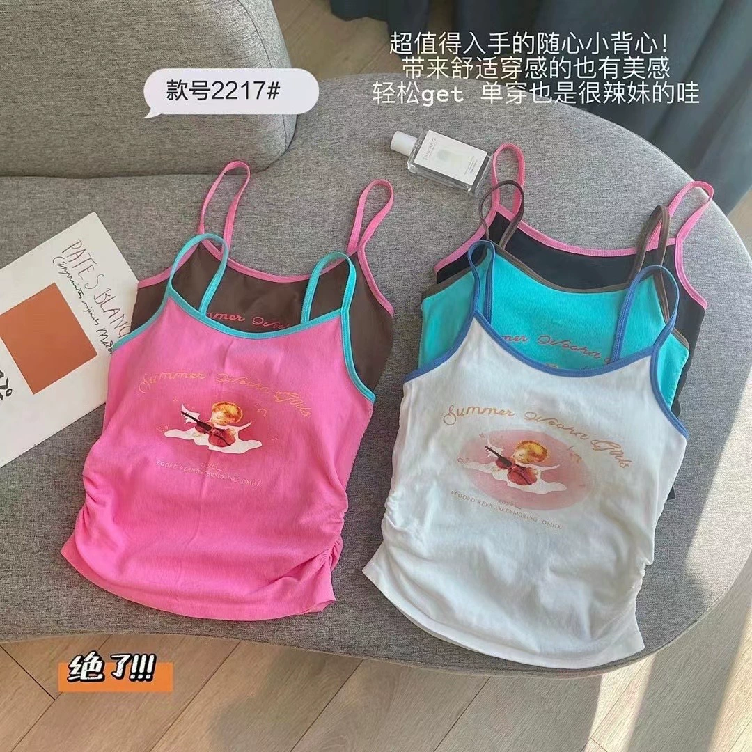 Жилет-камзол с принтом Pure Desire Hot Girl, Женская внутренняя одежда с нагрудной подушечкой, сексуальное базовое нижнее белье, верхнее ношение, короткий топ, модный