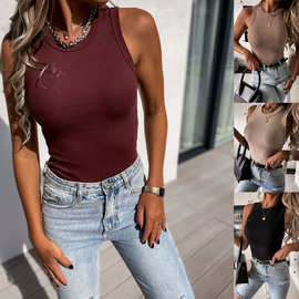 2024wish亚马逊速卖通欧美女装性感多色无袖小背心女上衣