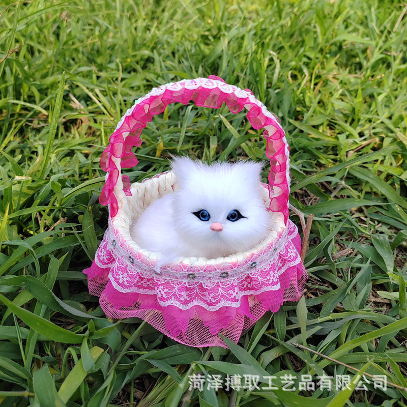 猫のレースを模倣したバスケットと呼ばれます。猫の誕生日プレゼント工芸品の置物は動物の模型レースを模倣します。|undefined