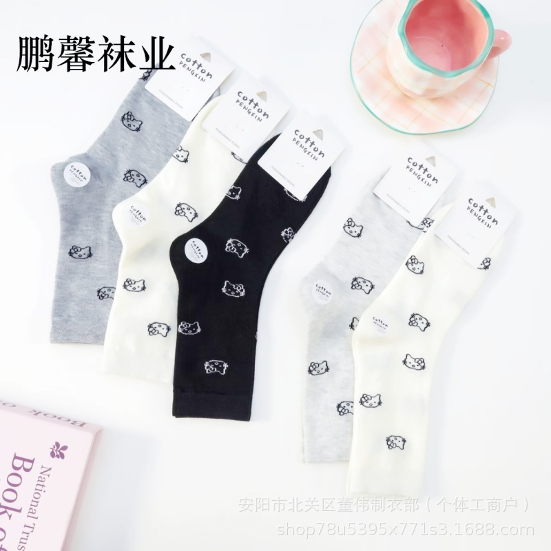 秋冬新款女士潮流堆堆袜卡通棉袜时尚女袜百搭袜高筒袜跑量款袜子