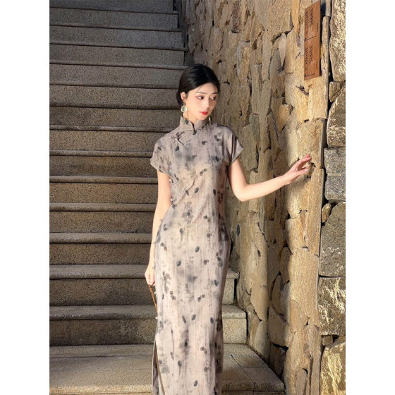 New Chinese xzs [midsummer] retro full-breasted ancient cheongsam women's summer national style beautiful miss of the Republic of China