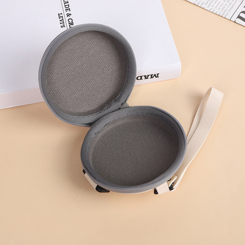 Factory direct sales round folding sunglasses case, fashionable and convenient sunglasses case, round glasses storage bag, zipper soft bag