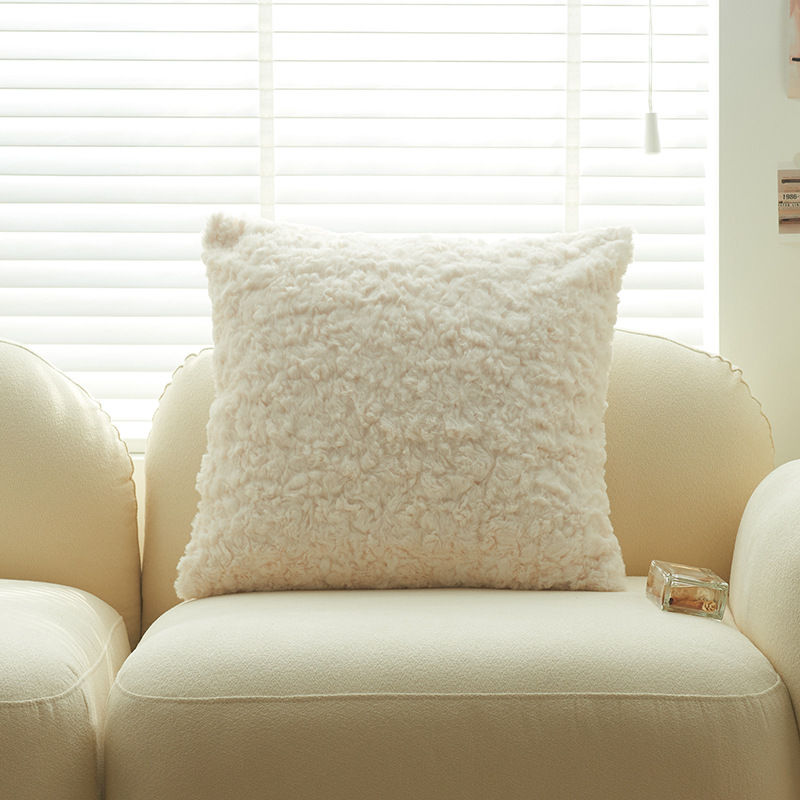 Xue Ai New Rice Coffee Color Luxury Modern Fleece Color Woven Throw Pillow Comfortable Soft Cushion Cover Pillow Cover Wholesale