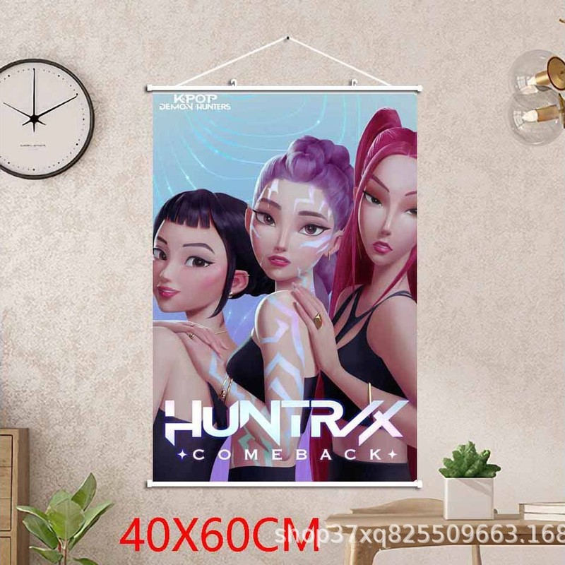 动画kpop demon hunters猎魔女团挂画卷轴墙画40X60CM|undefined