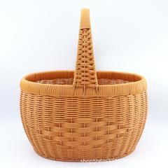 新型楕円家庭用籐編創意ピクニック手提げ野菜かご外果物摘み戸外野菜青