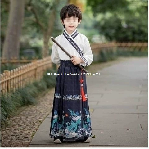 Новый комплект Hanfu для мальчиков, костюм для выступлений, детский костюм древнего Тан в китайском стиле, юбка Mamian, традиционная китайская одежда.
