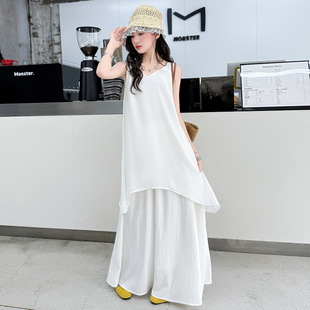 Girls Summer Half Skirt Suit 2025 New Style Kidsren's Super Nice and Stylish Little Girl Summer Sleeveless Skirt
