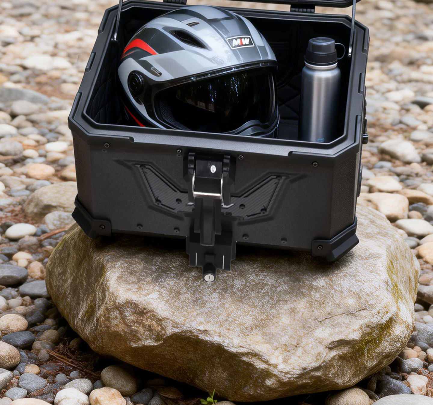 New Model Big Demon Hanging Lock Box Bm Lock 45L55L Quick-Release Motorcycle Aluminum Alloy Tail Box Waterproof Storage Box