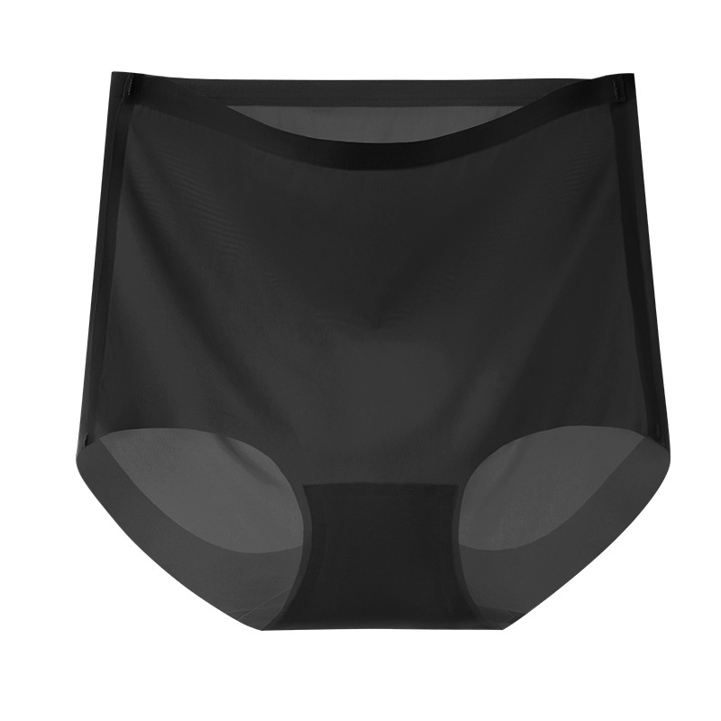 Ropa interior fresca sin costuras de verano, seda de hielo para mujer, cintura alta, abdomen, cadera, transpirable, seda antibacteriana 7A, ropa interior de talla grande