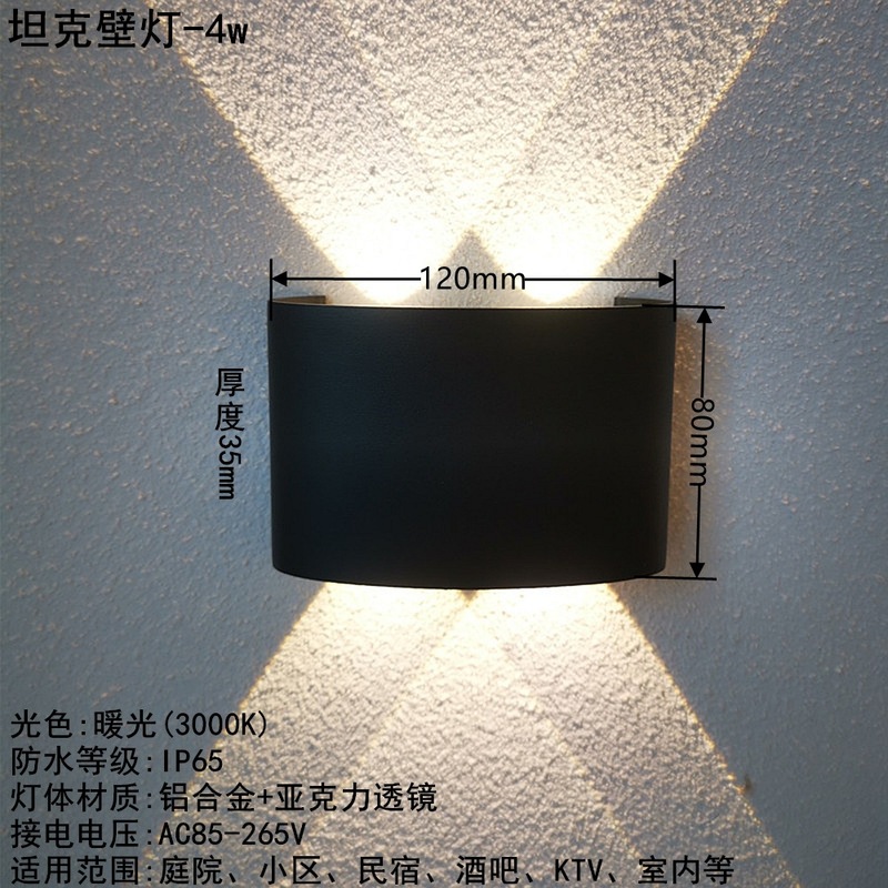✅led户外壁灯洗墙灯射灯防水酒店门头柱子上下楼梯双头门牌外墙|undefined
