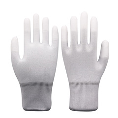 PU塗指手套白色尼龍塗指手套薄款電子車間防靜電耐磨勞保手套批發