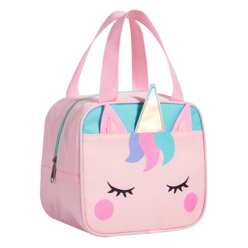 2023 nueva forma tridimensional de dibujos animados bolsa de almuerzo para niños estudiante de escuela primaria lindo Portátil Bolsa de almuerzo de tela Oxford