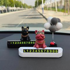 ブルドッグ型の車用一時駐車番号プレート、車内用品、移動式ナンバープレート、移動式電話番号プレート、車載装飾品