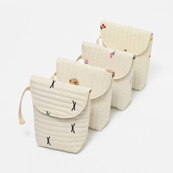 Korean Embroidered Cotton Wash Diaper Bag Baby Bottle Nipple Diaper Aunt Towel Storage Bag Cart Hanging Bag