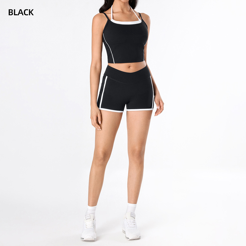 Yoga desnudo chaleco de mujer nuevo cintura alta hip running pantalones de entrenamiento elástico ajuste conjunto de ropa de entrenamiento