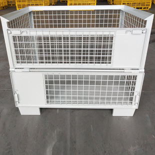 European Standard Metal Pallet Manufacturers Supply European-Style Cages with Upper and Lower Opening Doors, Stackable and Shelfable Storage Cages