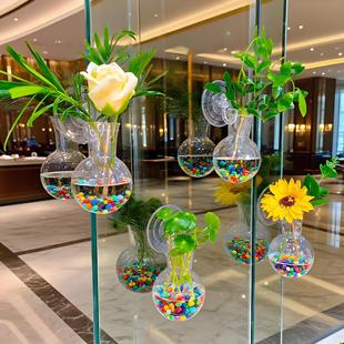 Round simple acrylic vase high transparent hanging flower arrangement ins home decoration hydroponic vase wholesale