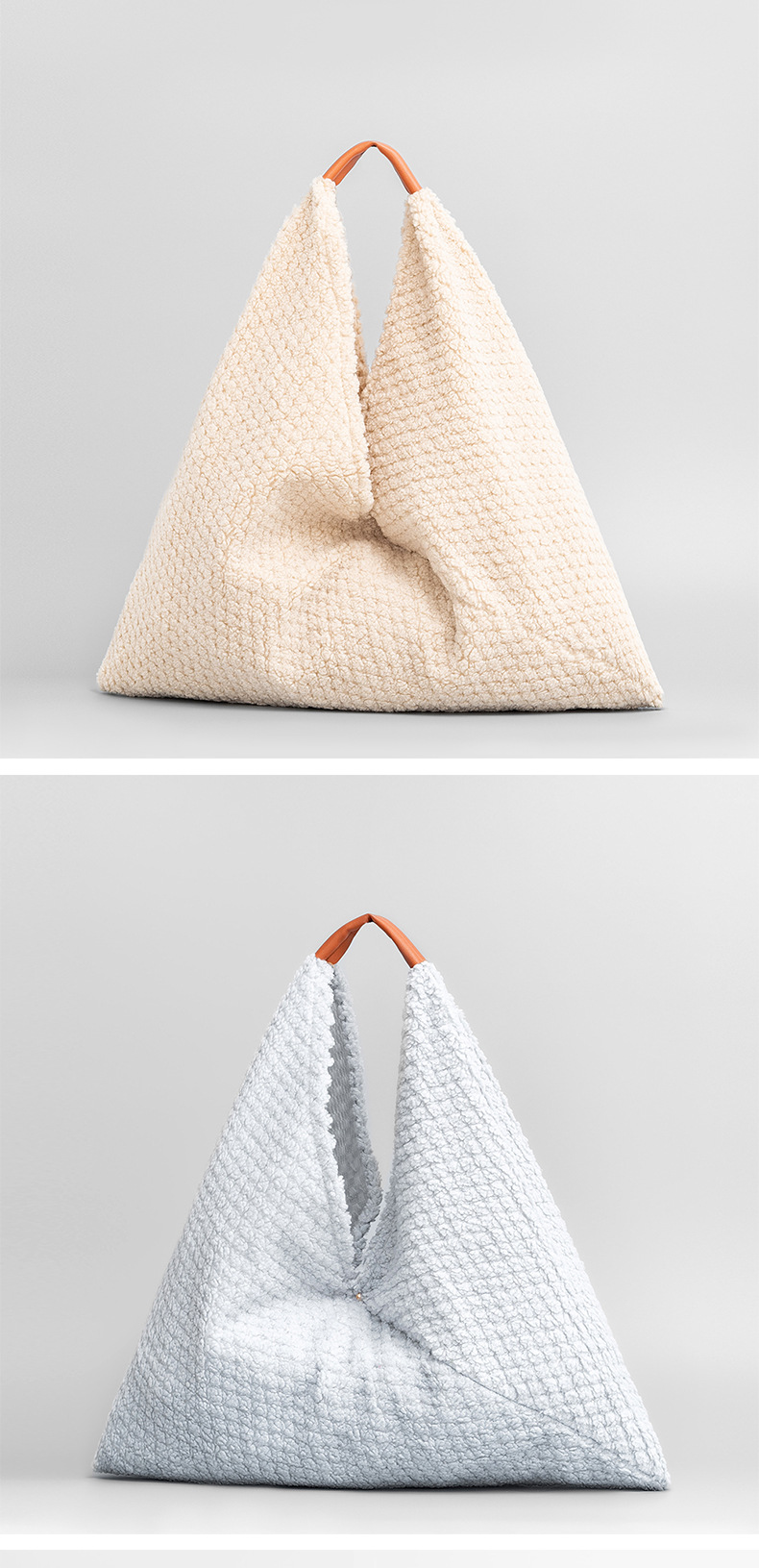 Nouveau sac de boulette triangulaire en peluche ENSPT, sac sous les bras européen et américain, sac à bandoulière portable pour les déplacements quotidiens pour femmes_voghion.com