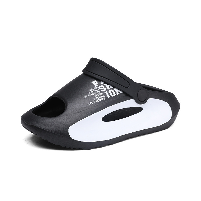 Sandalias para niños verano nuevo estilo tacón para niños, chanclas, agujeros, niños antideslizantes, zapatos de playa para niños grandes