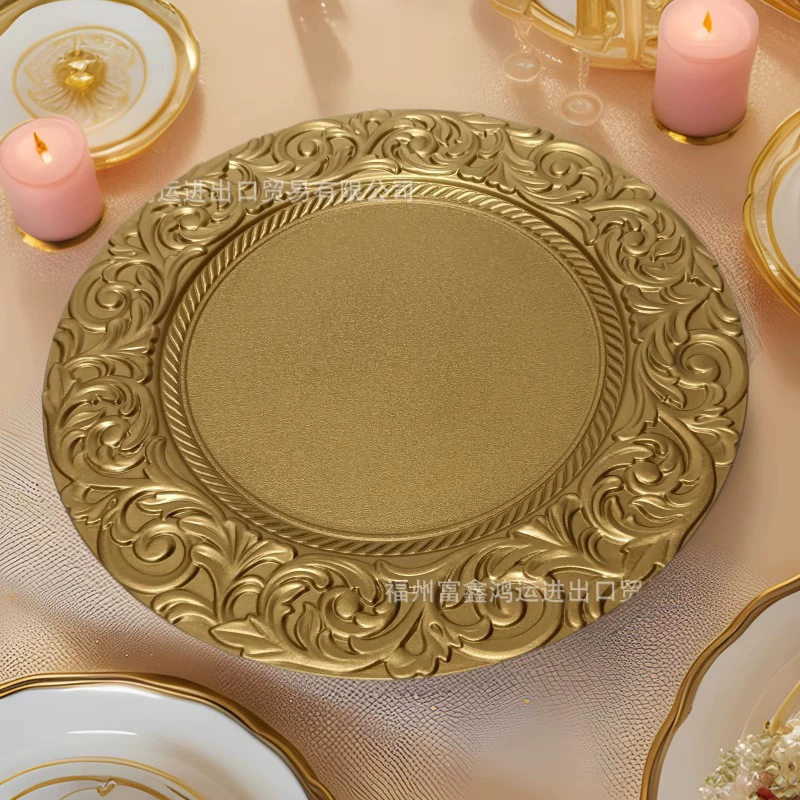 Одноразовые декоративные пластиковые тарелки для свадебного банкета в стиле лёгкой роскоши, с эффектом распылённой краски, в ретро-стиле