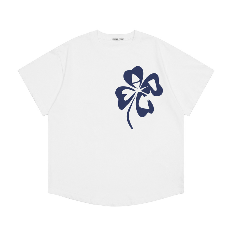 韓国マルディトレンディな半袖フラワープリントゴールドハイシルバー夏ラウンドネック純綿ルーズTシャツトップトレンディ|undefined