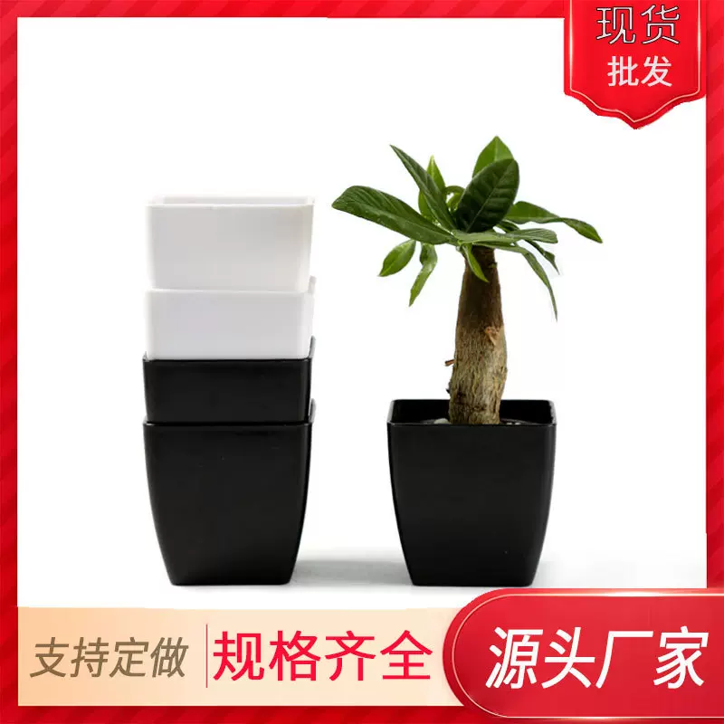 源头厂家多肉花盆批发加厚加料塑料盆抗摔牢固小方盆绿植仿真植物
