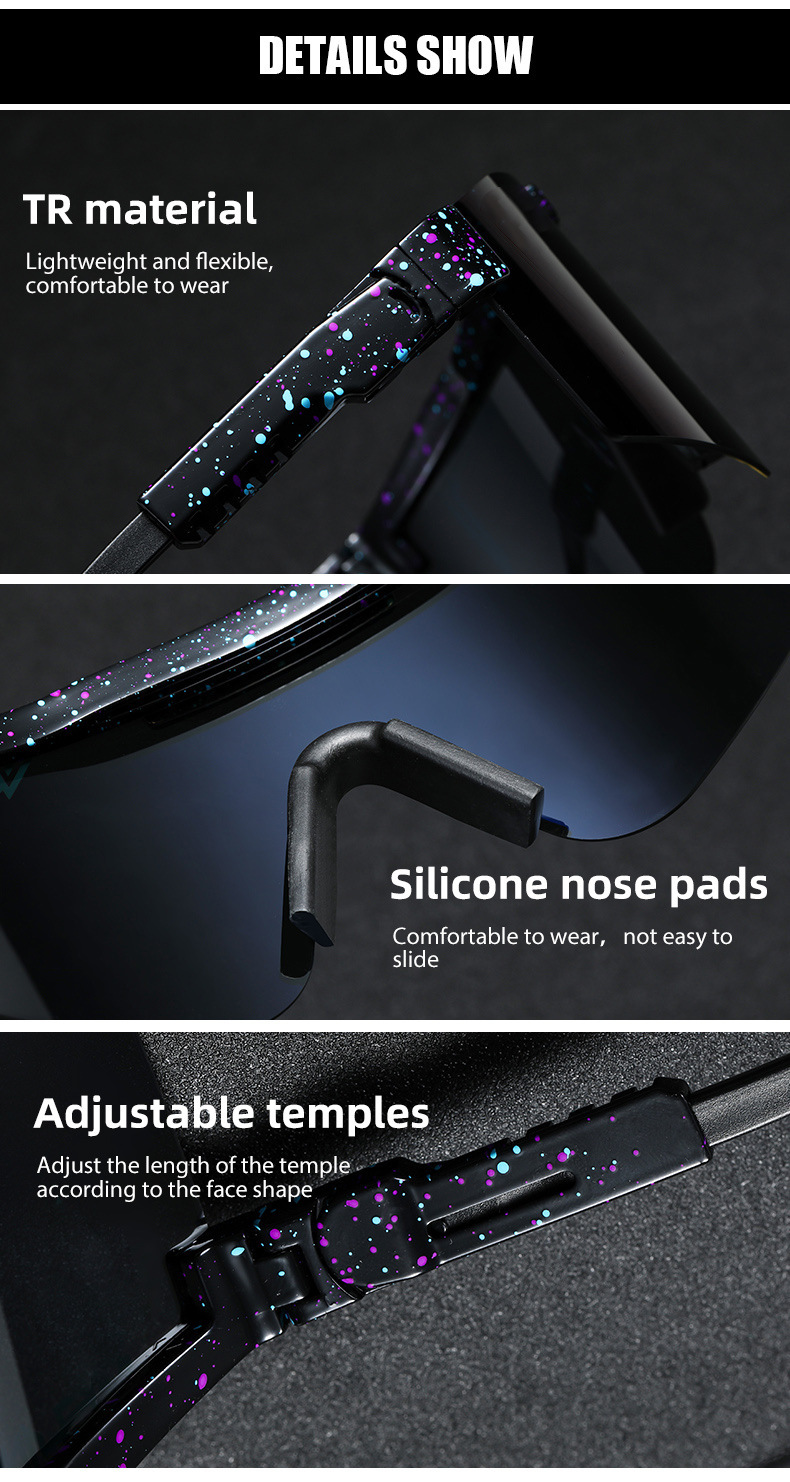 Casual Gradient Color PC UV400 Protection Biker Frameless Sports frame Sunglasses display picture 9