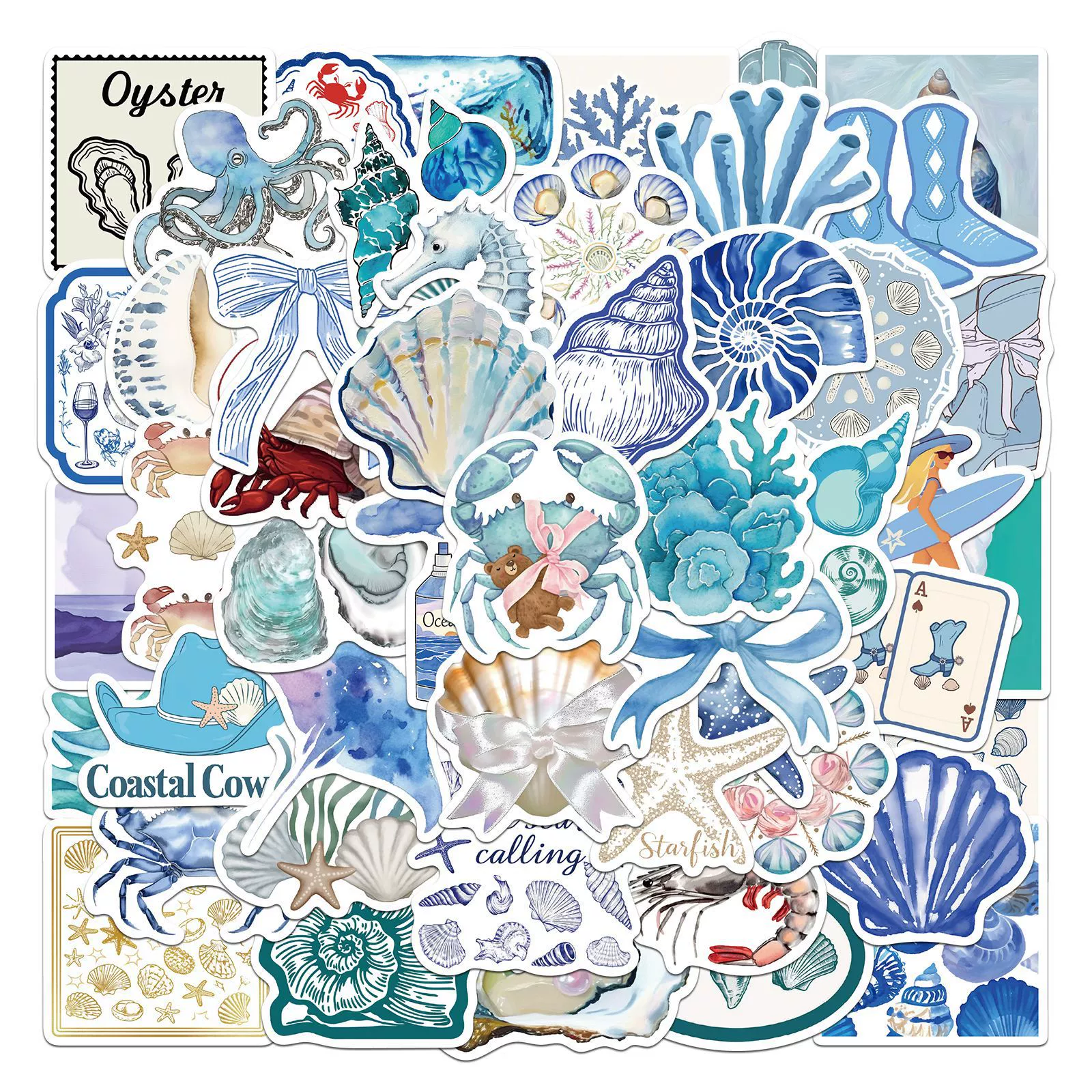 50 трансграничных The Coastal Girl Голубой берег девушки наклейки DIY декоративный чемодан чехол для телефона