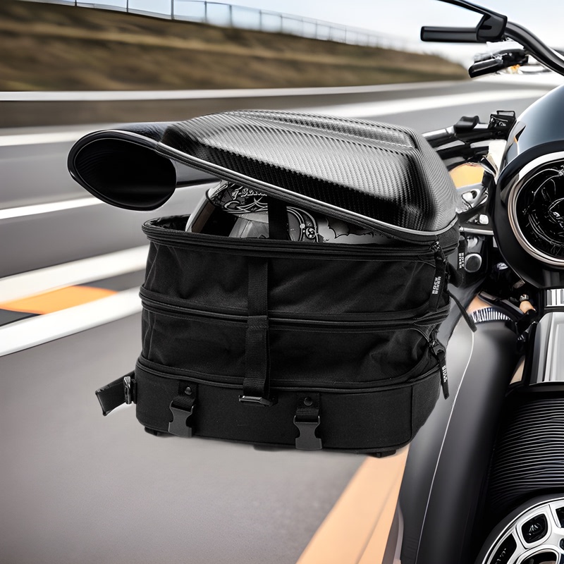 Motorcycle Multifunctional Hard-Shell Rear Tail Bag Backpack Rider Motorcycle Riding Equipment Shoulder Helmet Large Capacity