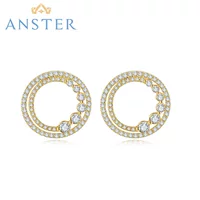 Anster 18K золото бриллиантовые серьги розовое золото серьги женские серьги культивирования алмазов настройки