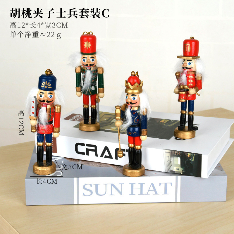Cascanueces de estilo europeo, habitación de soldado, decoración de sala de estar, juguetes de madera, marionetas, adornos, colgantes, colgantes de Navidad