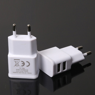European Standard 2Usb Mobile Phone Charger 5V1A Charging Head European Standard Dual Port Round Head European 5W