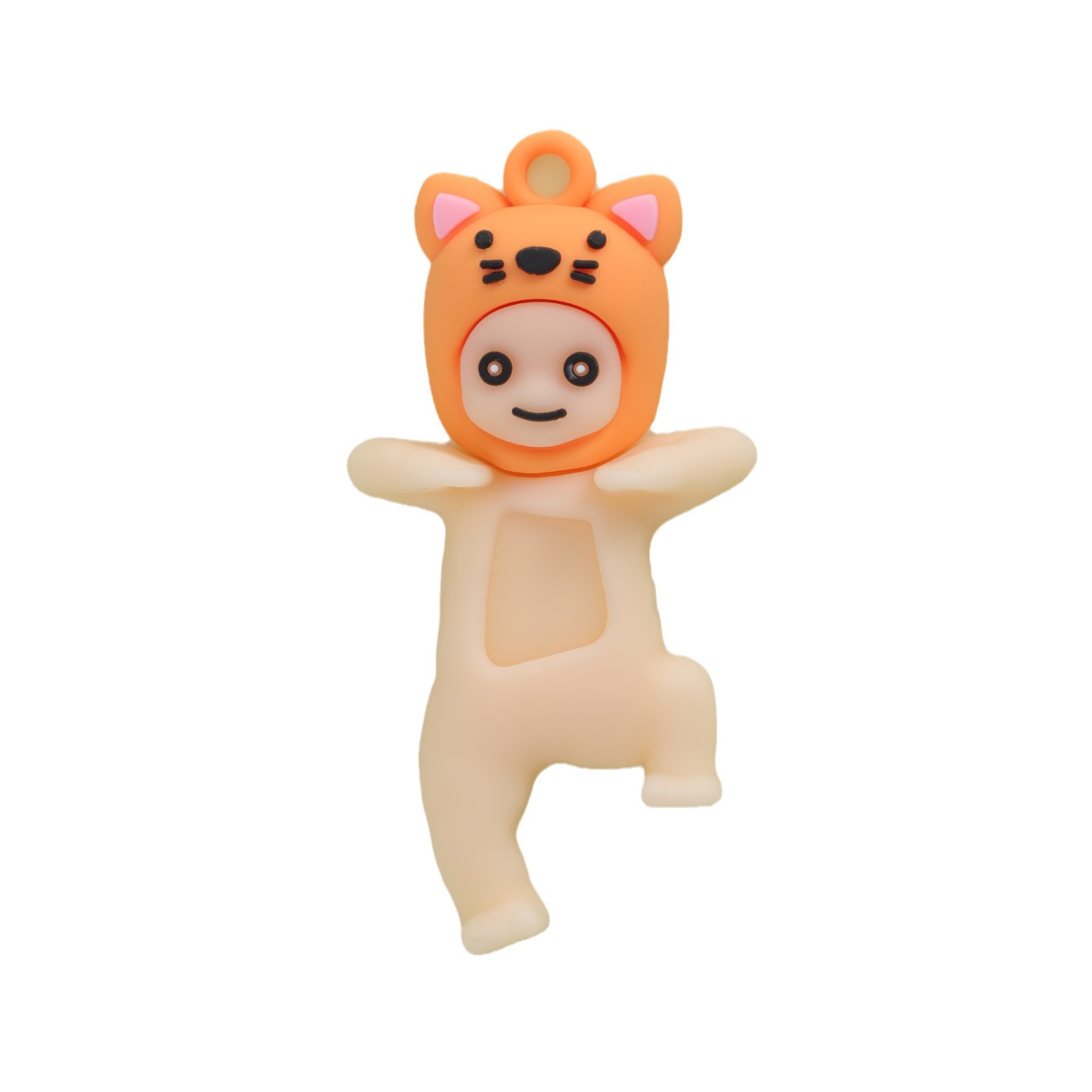 Personalizado adorable creativo muñeca de goma de acero accesorios llavero de dibujos animados 3D PVC pegamento suave pequeño regalo coche image 6