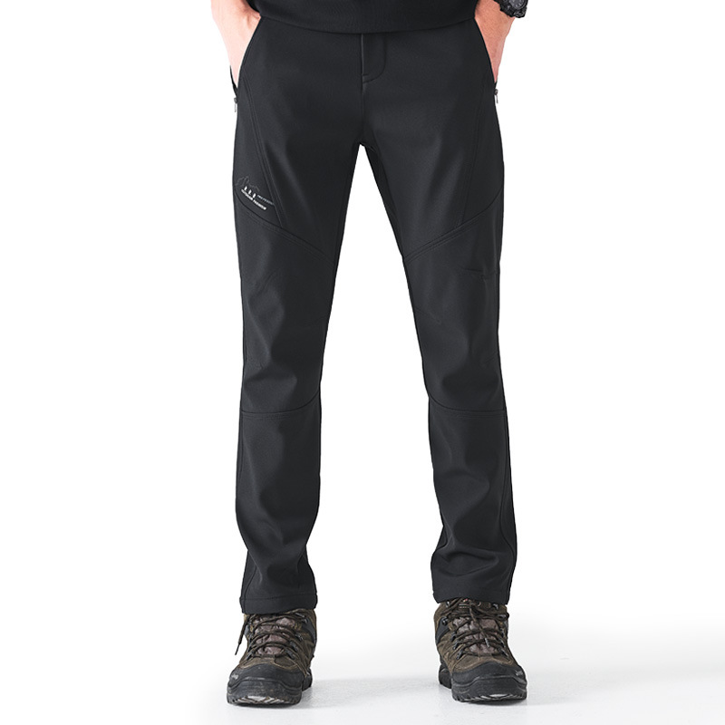 软壳冲锋裤男秋冬季裤户外防风透气保暖抓绒登山裤子修身加厚耐磨