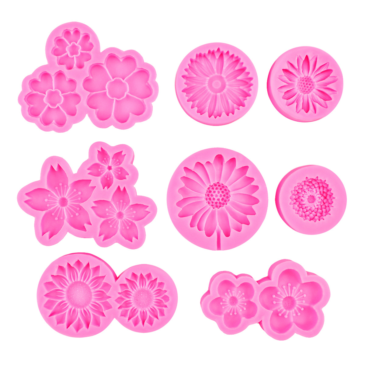 Molde de flor de durazno de margarita de girasol