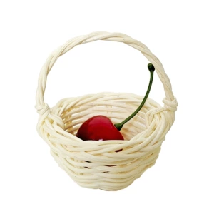 Мини-корзина из ротанга ручной работы, корзина с сочными пальмами, декоративная корзина для косметики и румян, реквизит для онлайн-съемки.