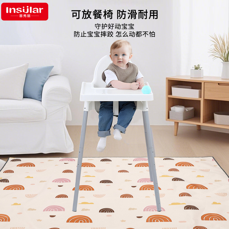 Yinxiuli 滑り止め子供用ハイダイニングチェアクッションフロアマットゲームマット防水ピクニックマットベビークロールマットクロスボーダー|undefined