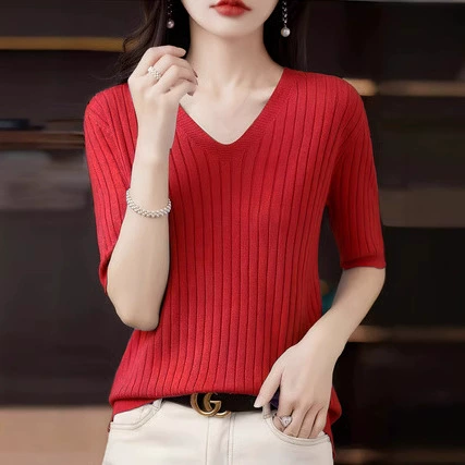 2025 весна и осень новая мода нишевые вязаные свитера с V-образным вырезом